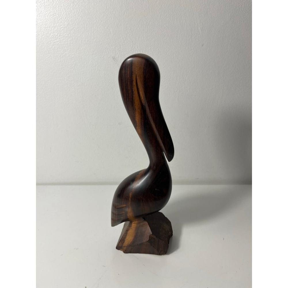 Vintage Wooden Carved Pelican Statue Figure MCM Style Home Decor Beautiful
